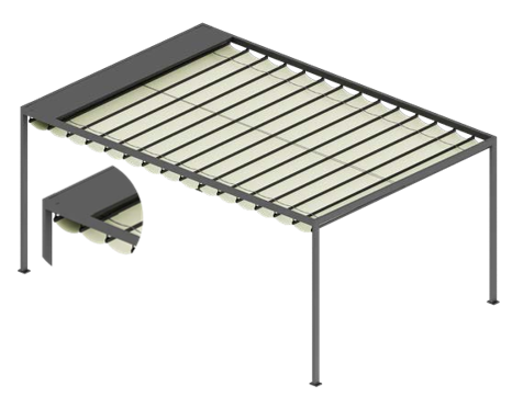 Aluredo pergola basic konstroukce zatažená